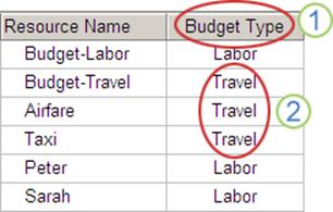 Budget resource setup